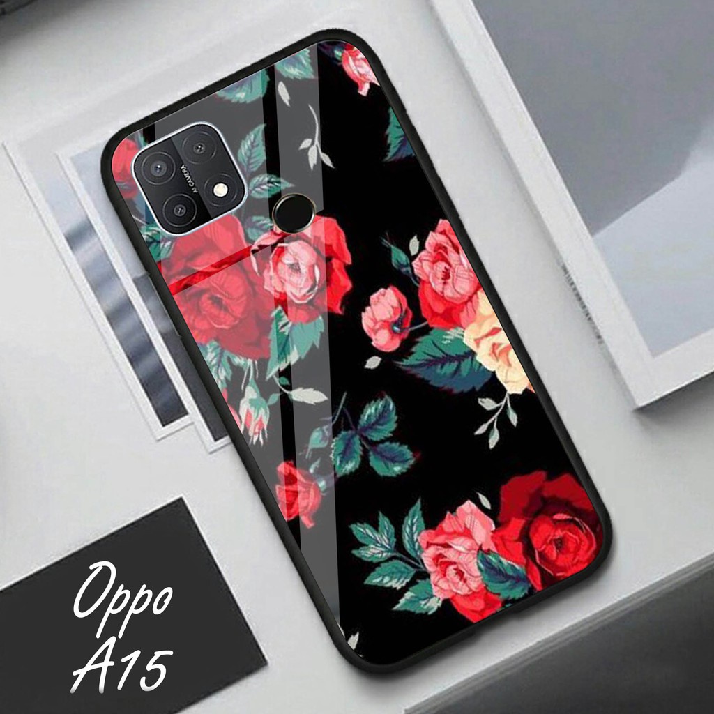 GLASS Softcase Kaca Oppo A15 a15s - Case Hp Oppo A15s A15 - Casing Hp Oppo A15 A15S