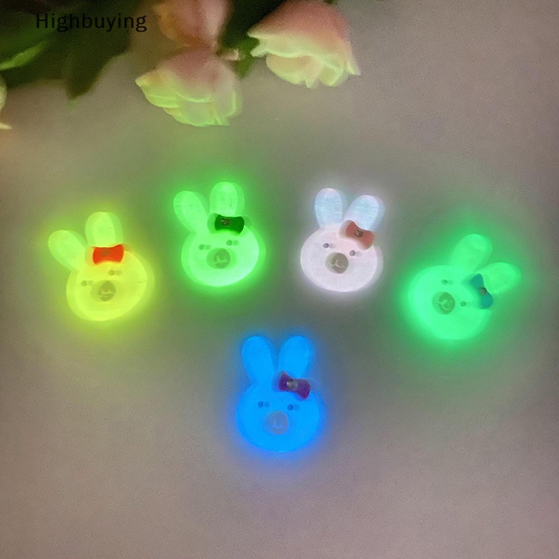 Hbid 5pcs DIY Fluorescence Rabbit Bunny Resin Aksesoris Untuk Bahan Crafg Perhiasan Ch Supply Seni Dekorasi Glory