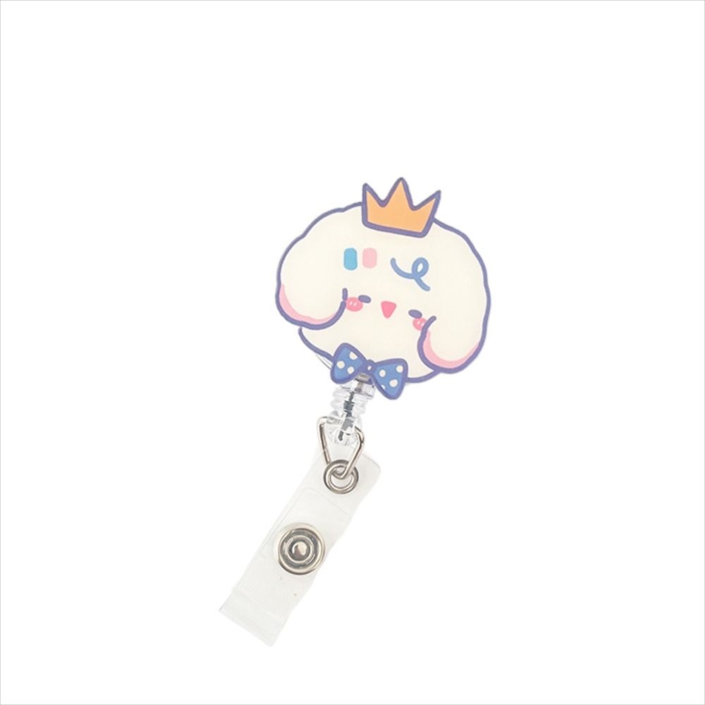 Mxbeauty Retractable Badge Reel Lucu Perlengkapan Kantor Dada Kartu Siswa Kelinci Beruang Name Card Holder