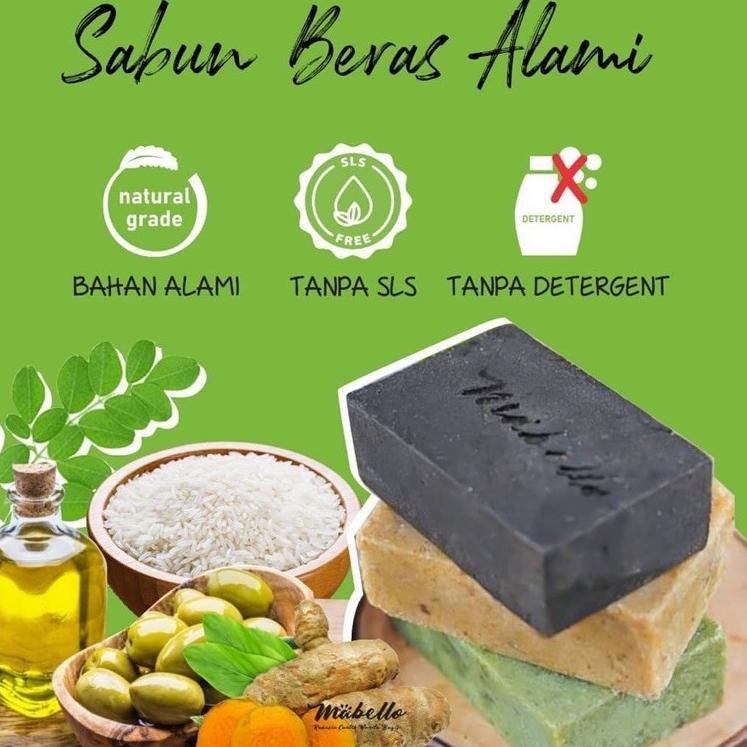 ❄️MATCHA❄️MABELLO SABUN BERAS ALAMI - ORGANIC RICE SOAP MABELLO 60 GR BPOM