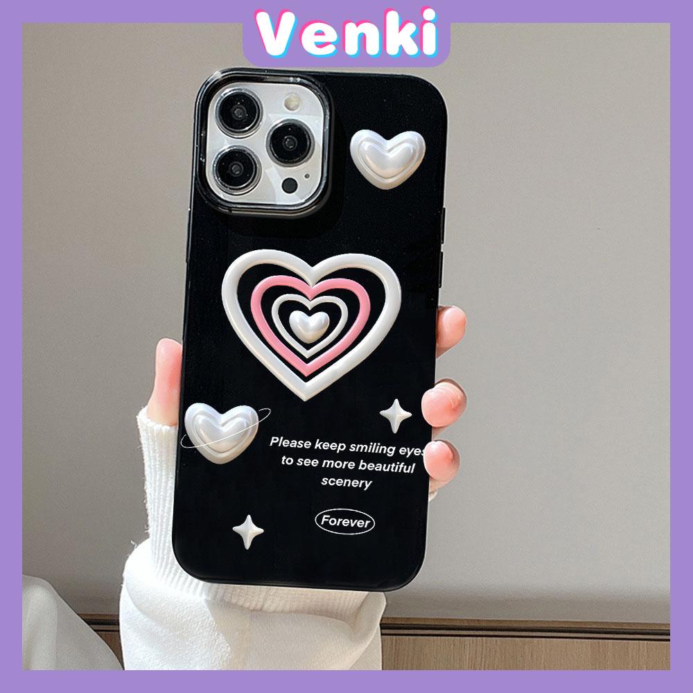 VENKI - For iPhone 11 iPhone Case Black Glossy TPU Soft Case Shockproof Protection Camera Sweet Love Compatible with iPhone 14 13 Pro max 12 Pro Max xr xs max 7Plus 8Plus