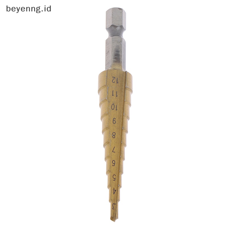 Beyen 3-12mm Coated Stepped Drill Bits Mata Bor Gagang Hex Bor Besi Power Tool ID