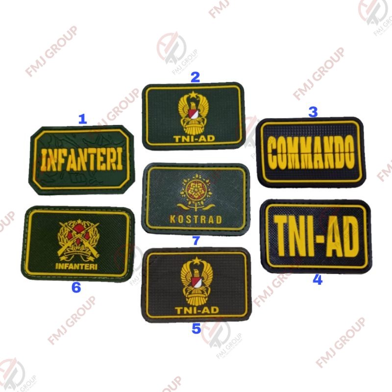 Patch Rubber TNI AD / Emblem Logo TNI AD Velcro Perekat