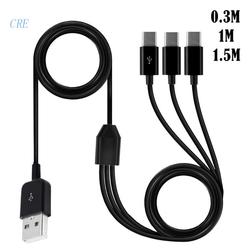 Cre USB A 2.0 Ke 3usb Tipe C Data Sync Charing Charger Kabel Wire Cord Untuk Telepon