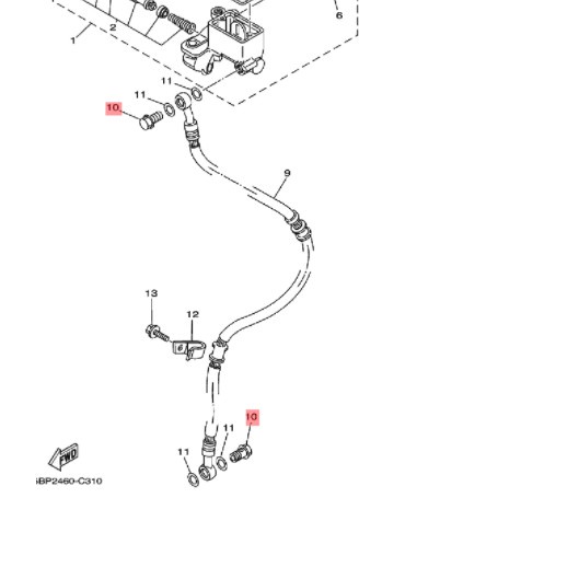 baut selang rem depan force 1 rxs rxz rzr rxk rx king f1zr fizr f1z fiz r scorpio ori 90401-10812