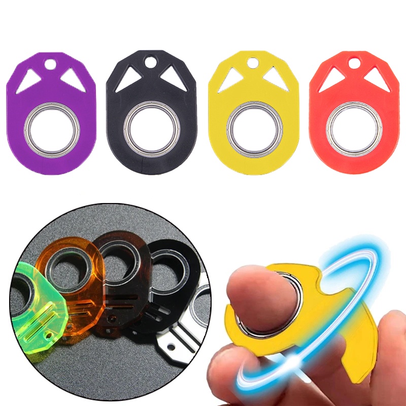 Kunci Jari Cincin Hadiah Ujung Jari Untuk Pereda Kecemasan Antistress Hadiah Rotasi Gantungan Kunci Fluorescence Meringankan Pesta Ulang Tahun Spinner Fidget Toys Metal Boredom Rotator Dewasa Hand Toy