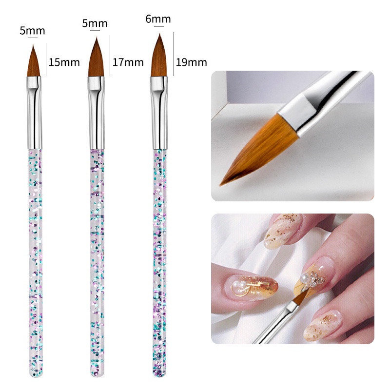 Beberapa Desain Kuas Kuku Nail art Tip Menggambar Ukiran Dotting Nail Pen Builder Flat Liner Akrilik Gel Polish Manicure