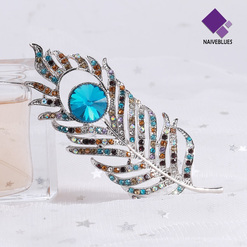 &lt; Naiveblues &gt; Bros Bergaya Elegan Berlian Imitasi Bulu Bros Jas Aksesoris Kostum