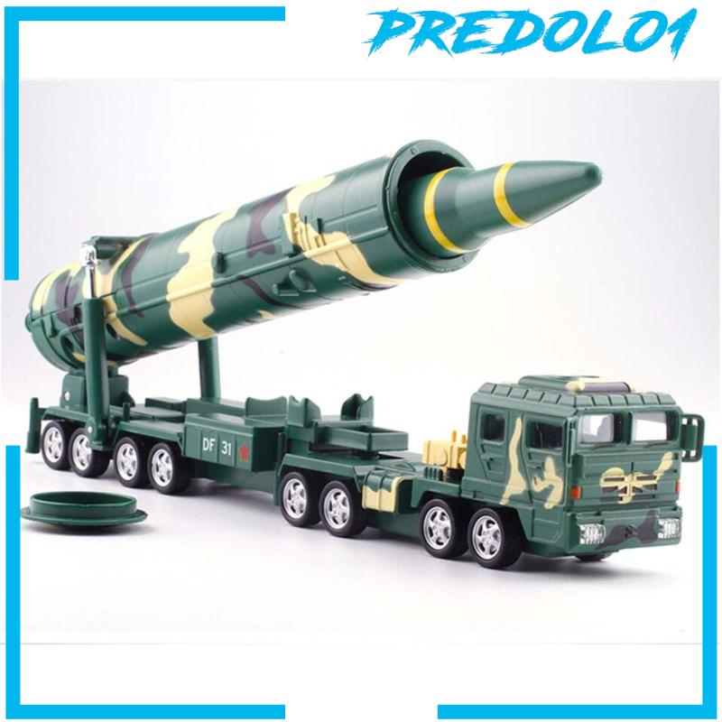 [Predolo1] Skala1:64 Bahan Alloy Mobil Diecast Model Tarik Kembali Trailer Truk Dekorasi Desktop