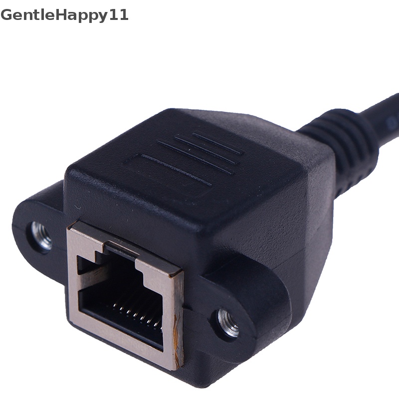 Gentlehappy 1Pc RJ45 Male to Female Screw Panel Mount Kabel Ekstensi Jaringan LAN Eterna id