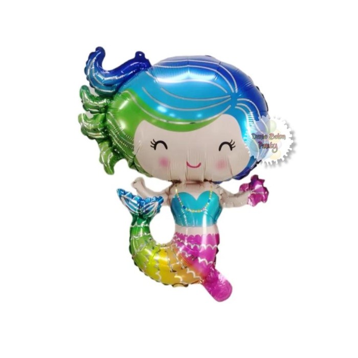 Balon Foil Mermaid Full Body / Balon Putri Duyung Rainbow Besar