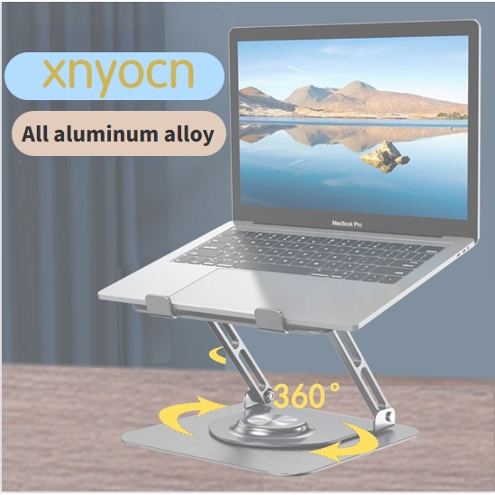 Multifungsi Aluminium Alloy Desktop Rotating Laptop Stand Penyimpanan Dapat Dilipat Stand Ponsel Tablet Stand 10-17 Inch Laptop Portable Foldable Laptop Stand