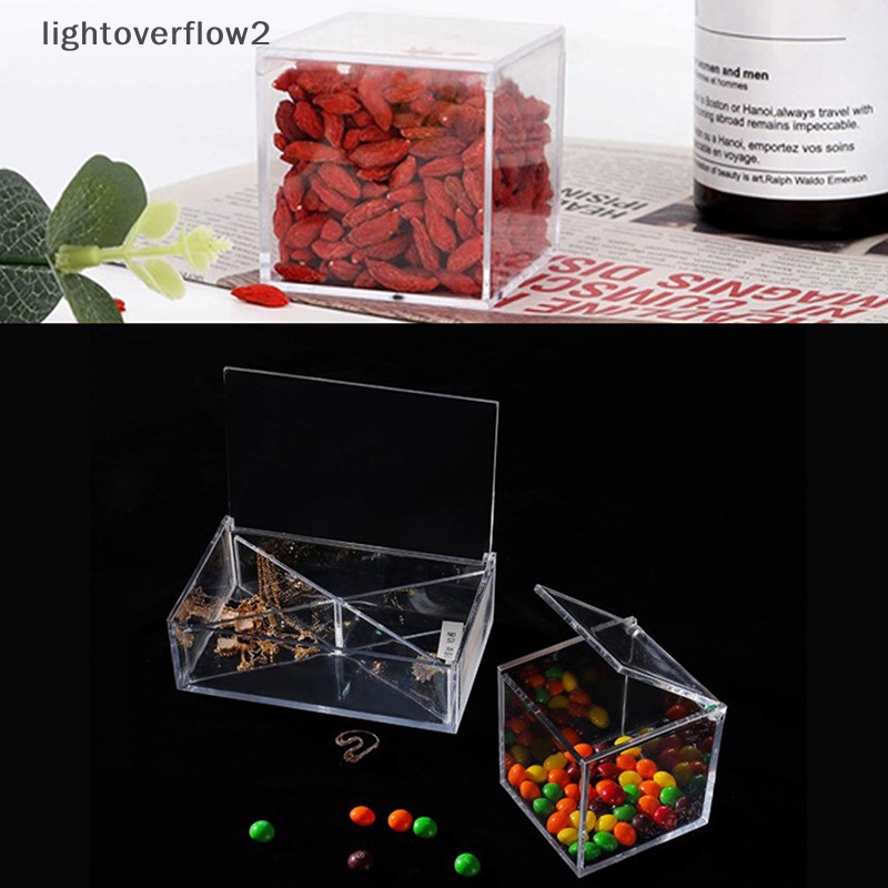 [lightoverflow2] Clear Acryl Cube Favor Box of Plexi Acrylic Glass Plastic Storage Pesta Pernikahan Paket Hadiah Organizer Penggunaan Kantor Rumah [ID]