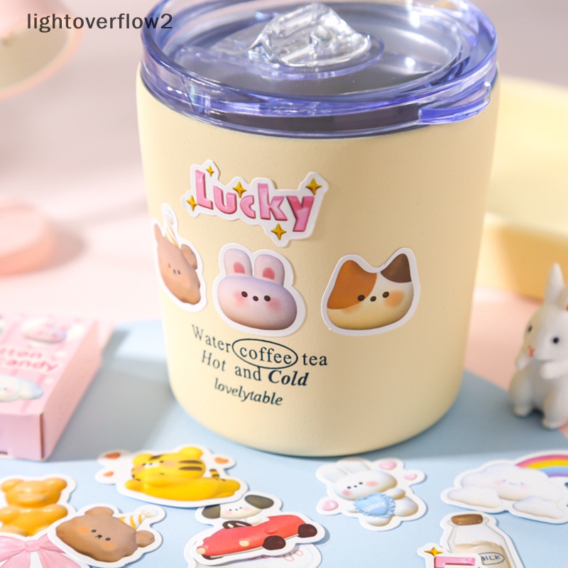 [lightoverflow2] 50pcs Kawaii Marshmallow Animal Stiker Hias Bahan Scrapbooking Label Diary Stationery Album Telepon Journal Planner [ID]