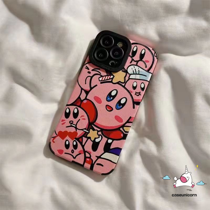 IPHONE Casing Ponsel Kompatibel Untuk Iphone11 14 12 13 Pro MAX 7Plus XR 78 Plus X XS MAX Kartun Lucu Kuromi Kirby Silikon Lembut Tpu Shockproof Mewah Tekstur Kulit Cover