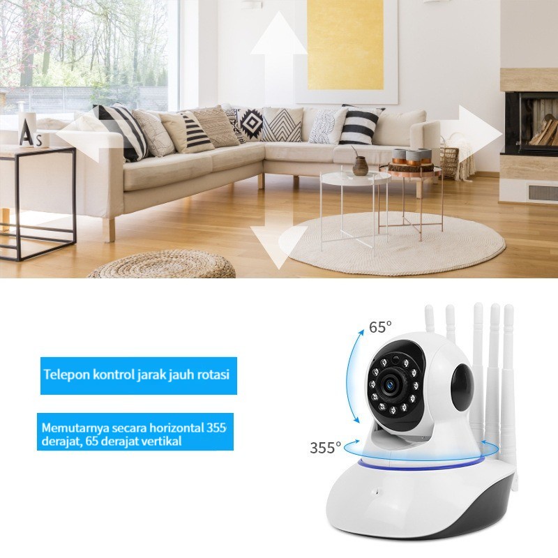 IP Camera CCTV Wireless 5 Antena Baby Cam Kamera Wifi Smart Night Vision HD 1080P/Built-in WIFI lima antena/pemantauan rumah