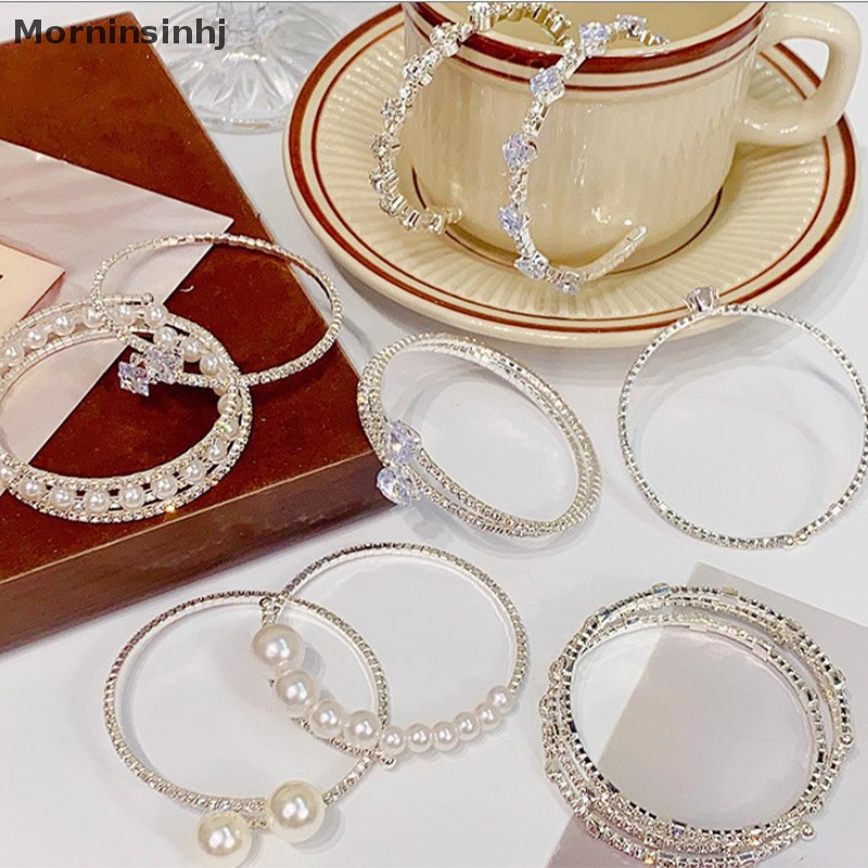 Mornin Gelang Mutiara Imitasi Kristal Elegan Multilayer Dapat Melar Pearl Bracelet Gelang Mutiara Untuk Wanita Perhiasan Pengantin Hadiah id