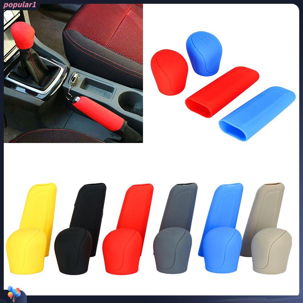 Populer 2pcs Handbrake Grip Cover Set Anti-slip Perasaan Tangan Yang Baik Super Tahan Aus Pegangan Rem Tangan Lengan