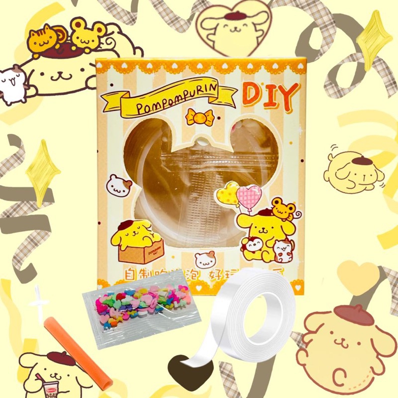 Nano Tape DIY New Sanrio Blow Bubble Balon tiup free Manik dan sedotan