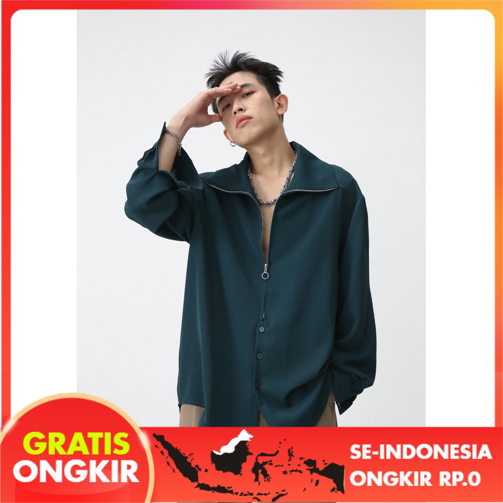 Kemeja Pria Mtlclothes  Pria| Mantel Lengan Panjang  Korea Kerah Lebar Kepribaan   2023