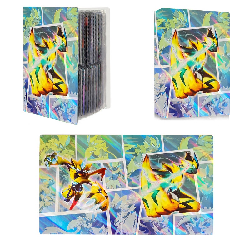 Buku Album POKEMON Desain Laser 3D 240pcs Card Holder Binder Trading Kartu Koleksi Buku