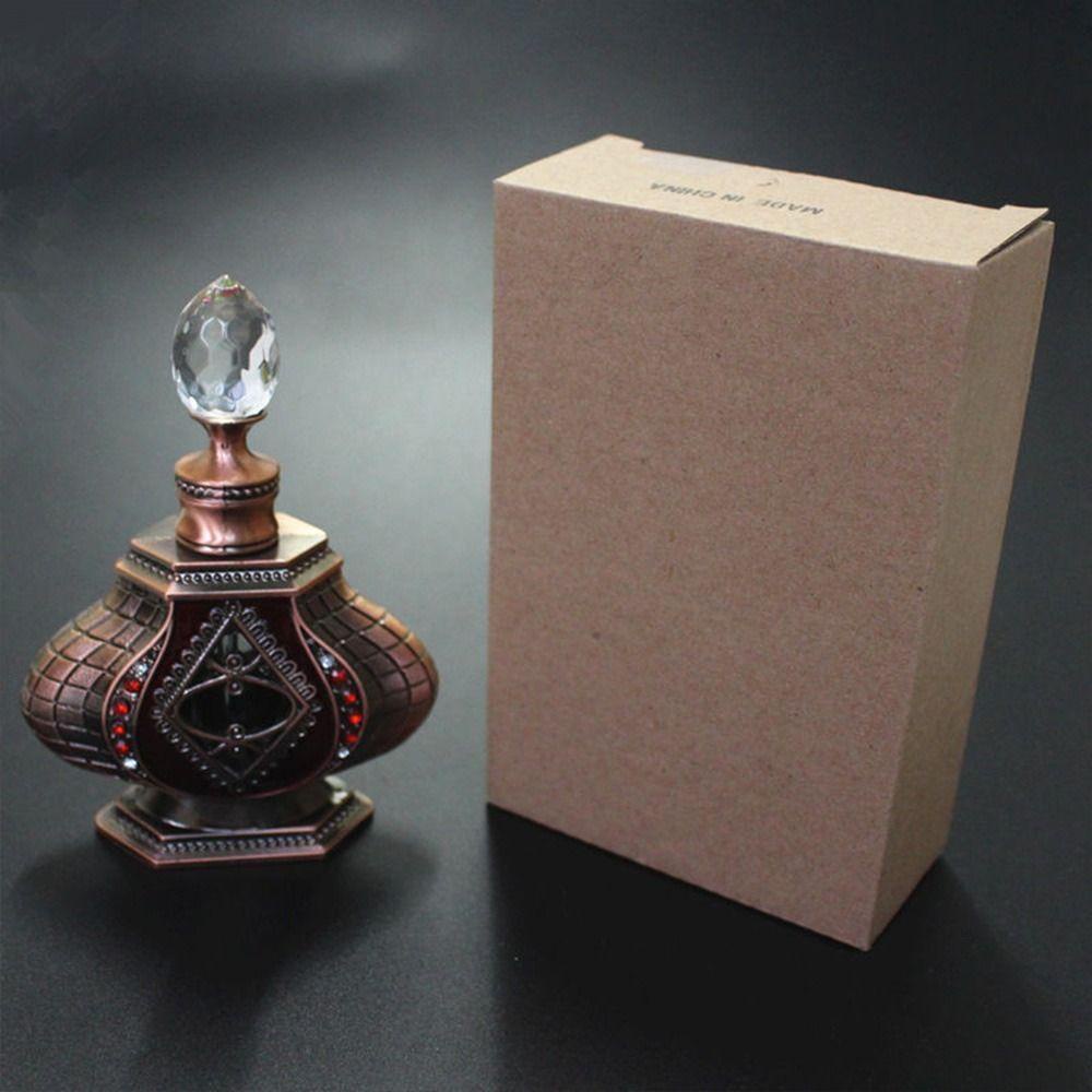 POPULAR Populer Botol Parfum Kosong Portable Metal Gaya Arab Essential Oil Bottle Decoration