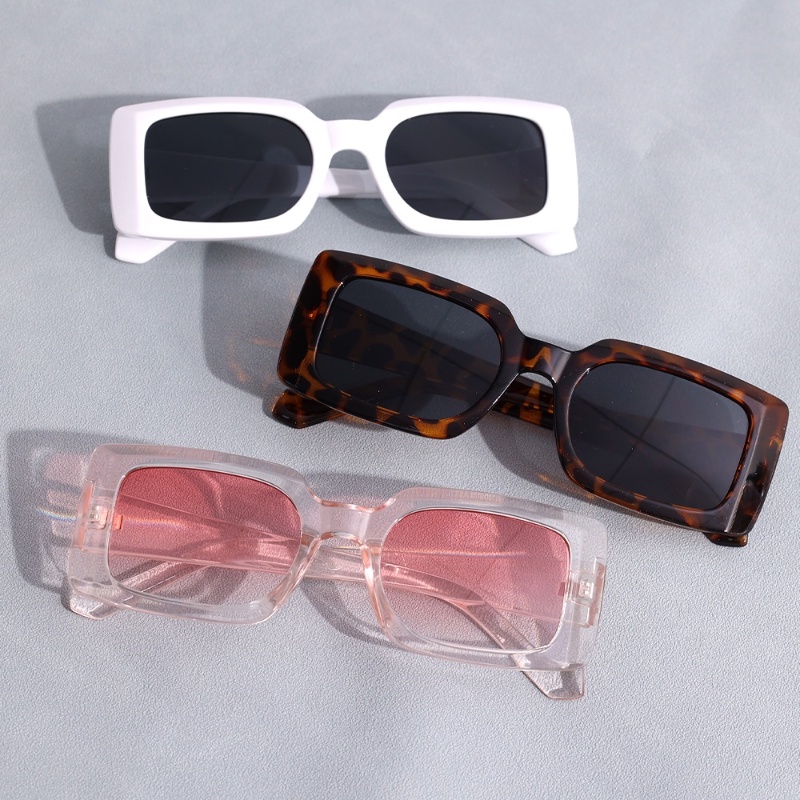 Vintage Square Frame Candy Color Sun Glasses/Kacamata Perlindungan UV Hip-Hop Populer Keren/Kacamata Pria Wanita Fashion Trendy Untuk Mengemudi Perjalanan Memancing