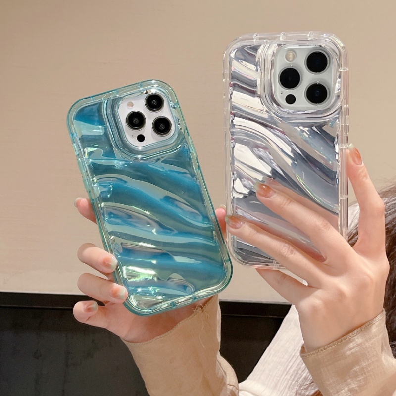 IPHONE Casing Ponsel Motif Gelombang Halus Cocok Untuk Iphone14 13 12 11 Pro X XS Max XR 7 8 Plus Full Cover Silikon Soft Case