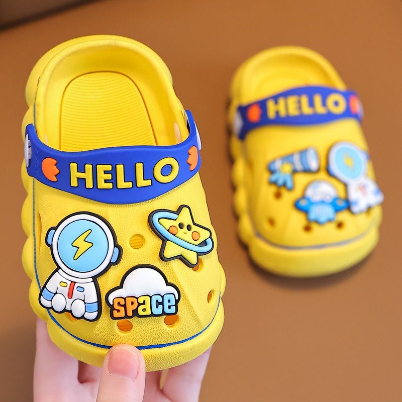 Minipetite SH2315 Sendal bapao hello astronot slip on anak laki laki dan perempuan sandal bahan karet empuk dan anti slip size 18-30 untuk usia 1 - 6 tahun