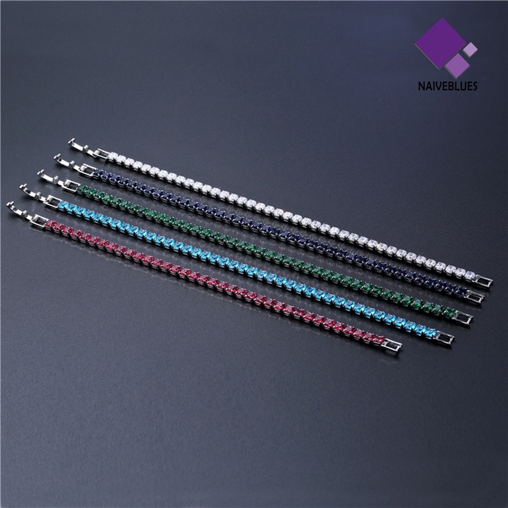 &lt; Naiveblues &gt; Chic Gelang Berlian Imitasi Halus Indah Multicolor Sparkling Dress-up Ravishing Gelang Wanita Perhiasan