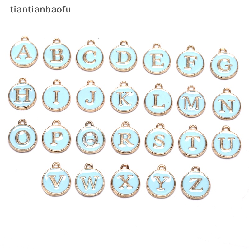 [tiantianbaofu] 26pcs Huruf Alfabet Ch Inisial Huruf Gelang Perhiasan DIY Craft Making Boutique