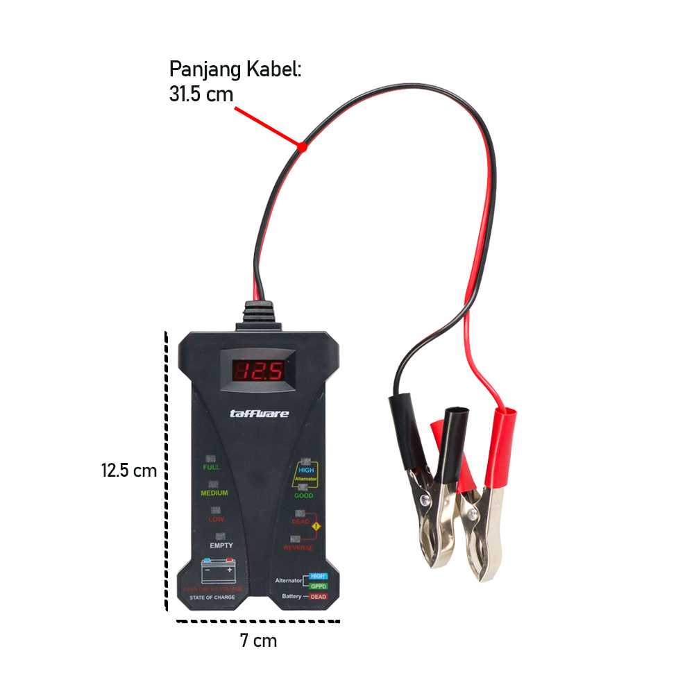 Tester Aki Digital Alat Cek Aki Mobil Motor Digital Accu Tester Voltmeter Analyzer Stroom Aki