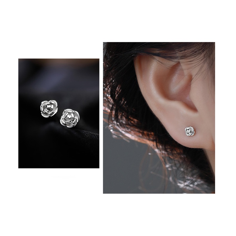 S925 Sterling Silver Anting Ear Studs Piercing Perhiasan Untuk Wanita Gadis Aksesori