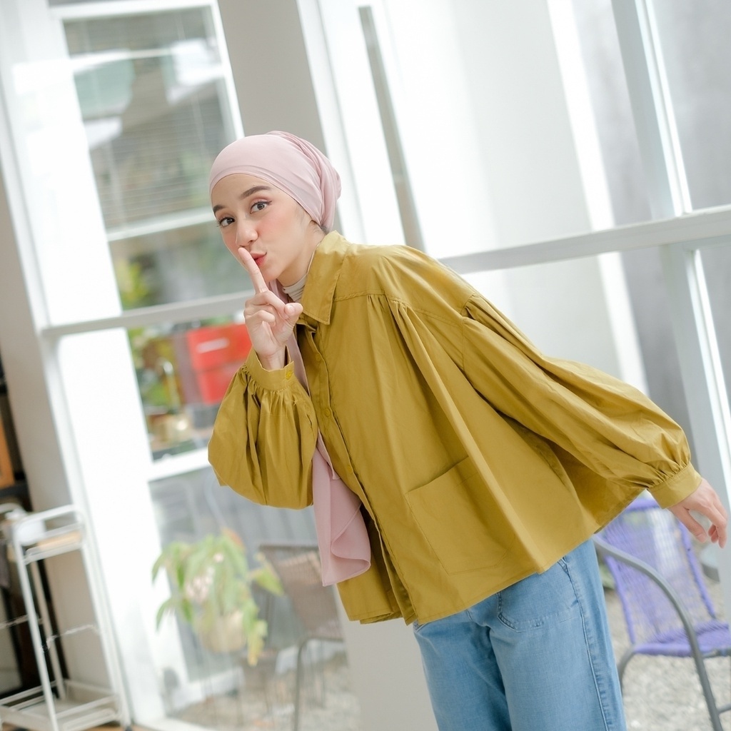 BEFAST - ZRX OOTD WANITA BLOUSE FEBY / ALYA SHIRT / Pakaian Wanita Muslimah Casual / Blouse Polos Lengan Panjang / Outfit Daily Wanita Kerja / Fashion Remaja ABG Trend
