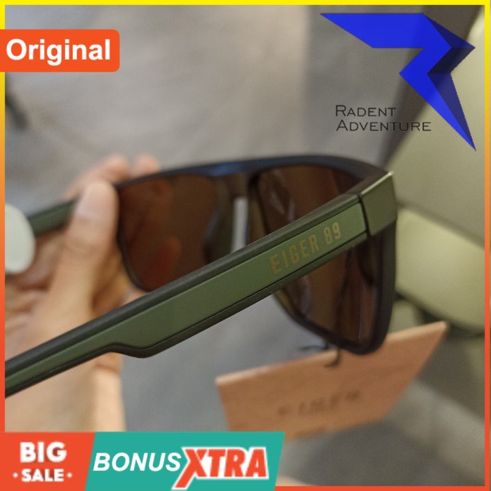 Kacamata Eiger Hitam BISCOE WAYFARER Sunglasses 91000 8222 Original
