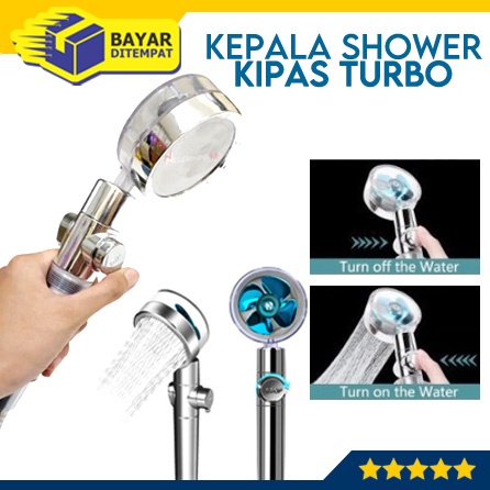 Kepala Shower TURBO Fan Pancuran Kamar Mandi Hand Shower Bathroom