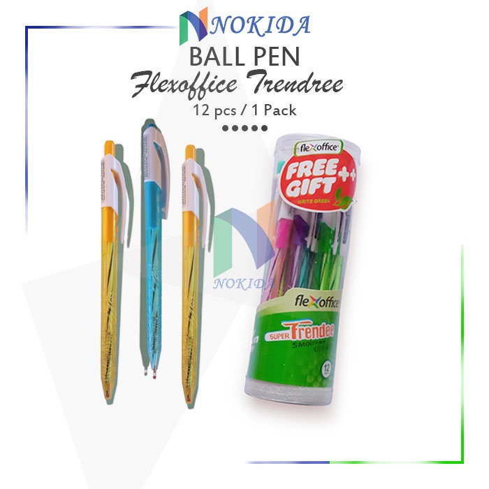 

Nokida Bulpen Flexoffice Trendee [FO-GELB09] / Pena Semi Jel Cetrak Cetek Warna Hitam 0.6 Mm / Pulpen Pena Colorfull 1 Tabung 12 Pcs