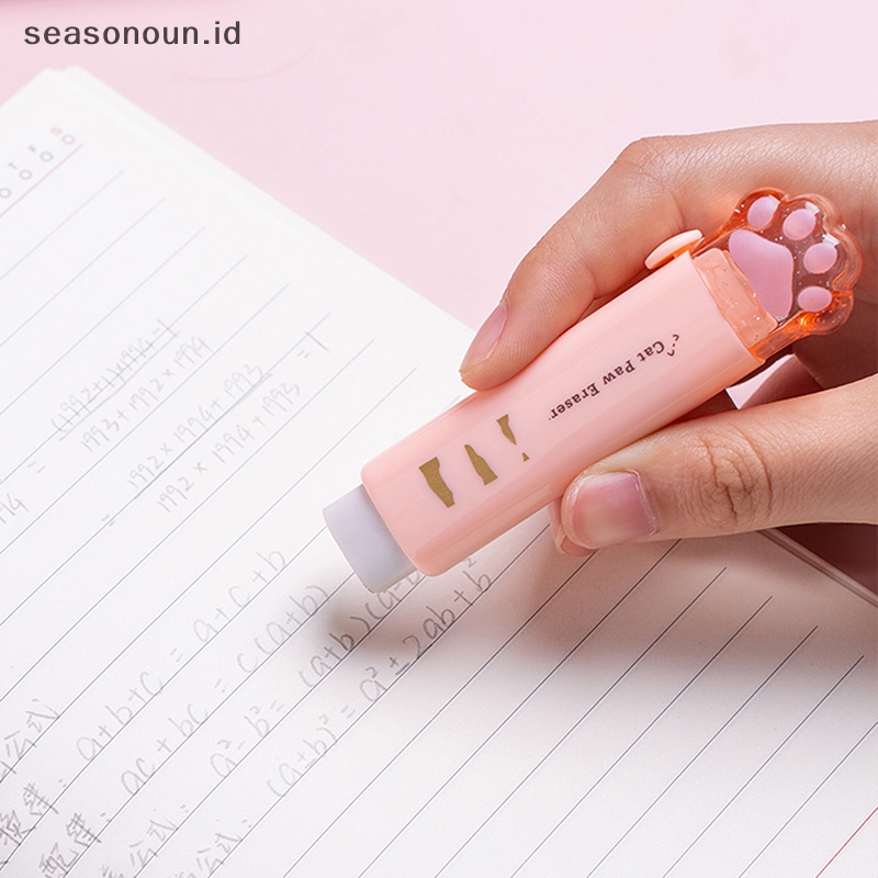 Seasonoun Kawaii cat claw Pencil Eraser Dorong Tarik Eraser Gambar Profesional Paing Potong.