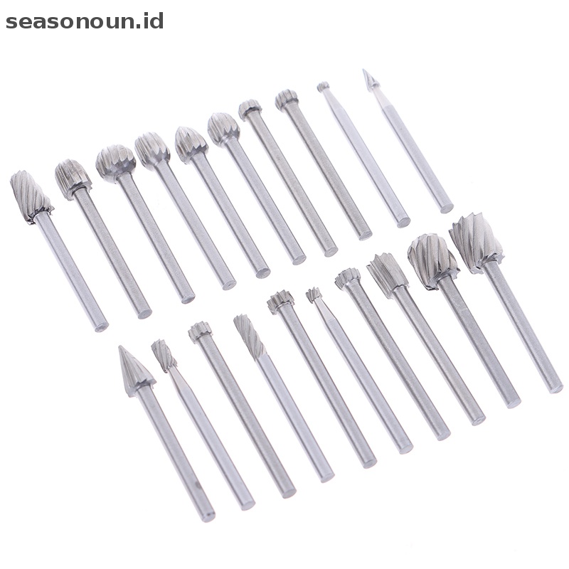 Seasonoun 20pcs Tungsten Carbide Rotary Point Burr Die Grinder Shank Set 3 * 40mm.