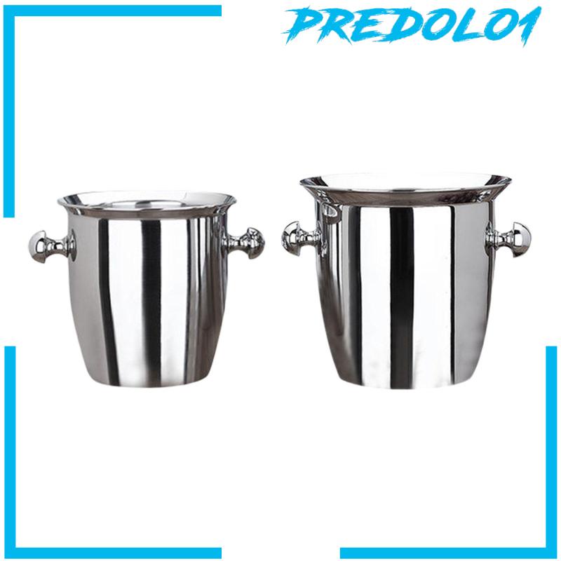 [Predolo1] Ice Bucket Stainless Steel Wadah Es Portable Untuk Piknik Barbekyu Rumah