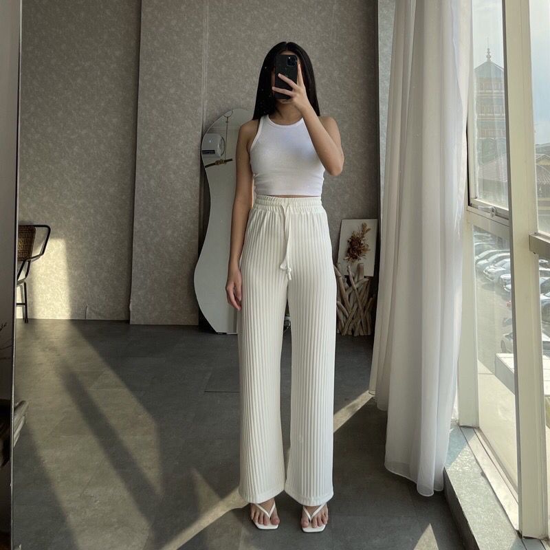 Teras - Kulot Knit Pants Tali Serut / Knit Rajut Pants Tebal Super Jumbo Premium / Celana Kulot