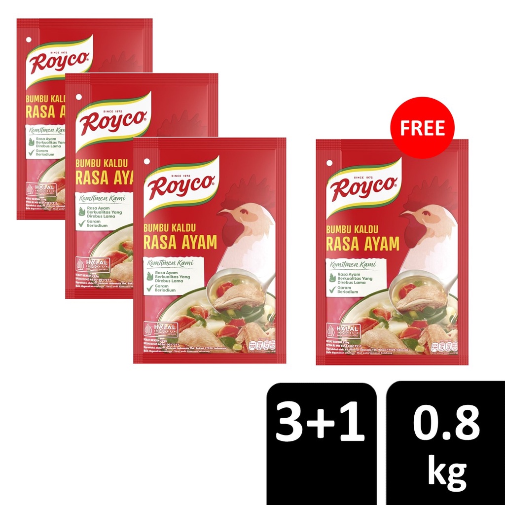 

[PAKET HEMAT ROYCO] Buy 3 Royco Kaldu Ayam 220g FREE Royco Kaldu Ayam 220g