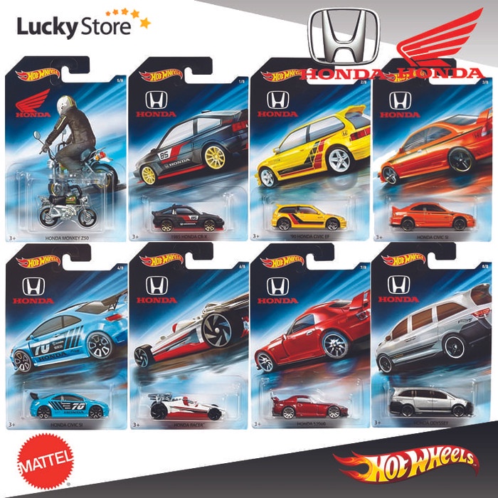 Hot Wheels Honda Series 2018 Set - 8pcs (Civic EF, Civic SI, Odyssey)