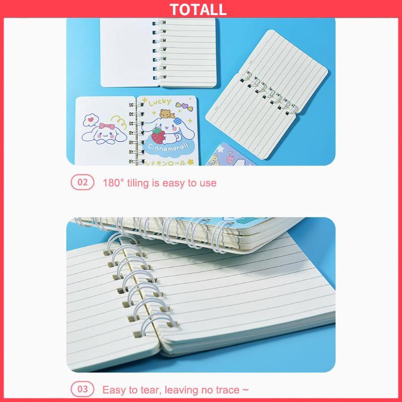 COD A7 Cute Mini Coil Notebook Kartun Kuromi Girly Notepad Portable Portable Small Diary-Totall