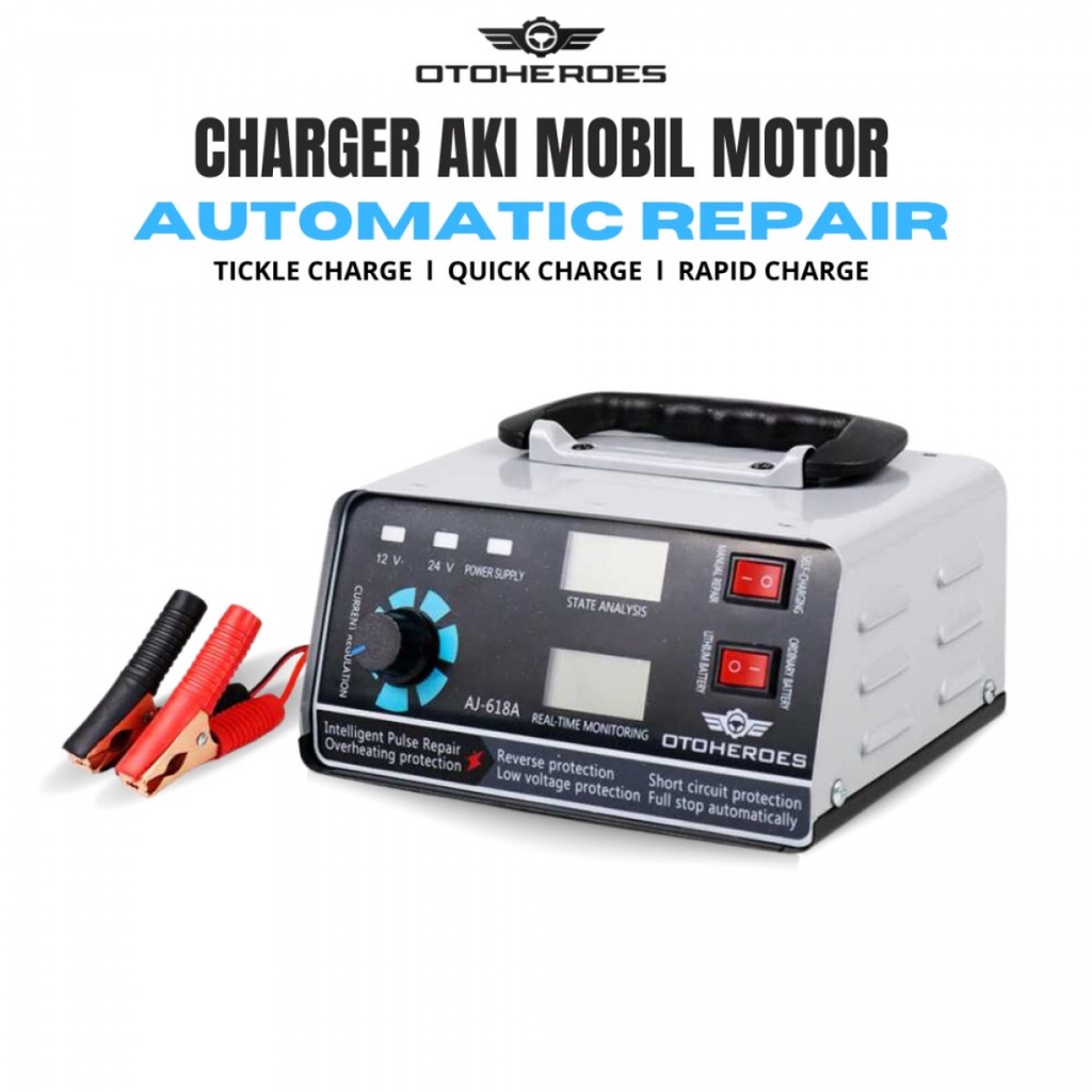 OTOHEROES Charger Aki Mobil Motor 400W 12V/24V 400Ah  LCD - AJ-618A