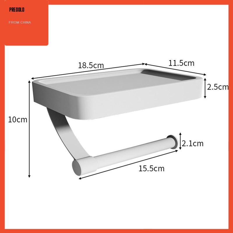 [Predolo] Paper Roll Holder Rak Aluminium Tempat Roll Toilet Multifungsi Untuk Dinding