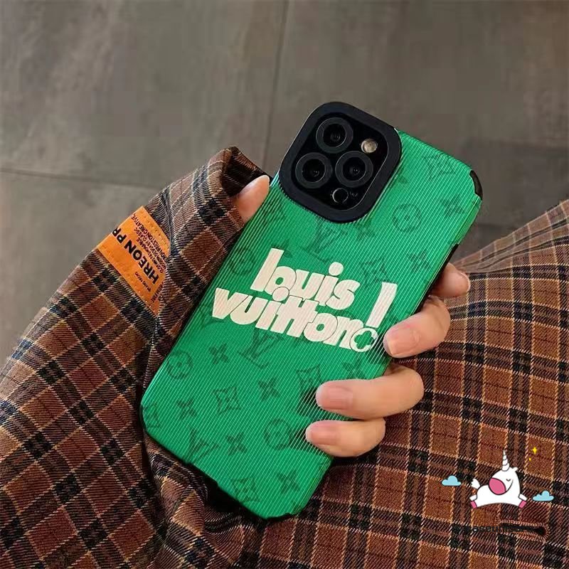 IPHONE Cover Ponsel Tekstur Kulit Mewah Kompatibel Untuk Iphone14 11 12 13 Pro XR X XS Max7 8 Plus Max Shockproof Trendy Brand Art Letter Pattern Soft Cover