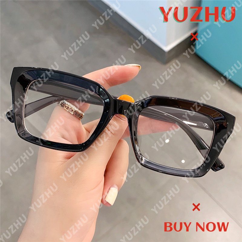 (YUZHU) Oversized Square Frame Candy Colro Lensa HD Kacamata Anti Blue Light Untuk Wanita