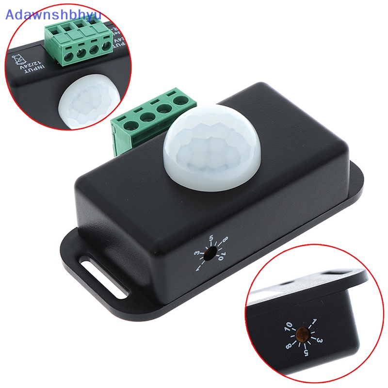 Adhyu 1Pc Saklar Sensor Gerak PIR Infrared DC 12V-24V Otomatis Baru Untuk ID Lampu LED