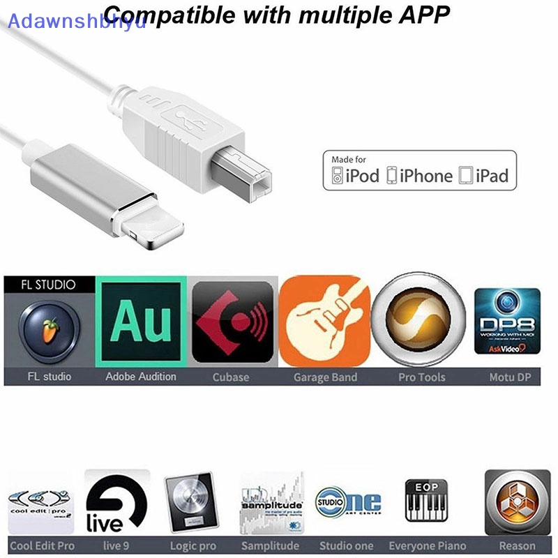 IPHONE Adhyu Lightning Ke Type-B MIDI Keyboard Converter USB 2.0 Kabel Untuk Iphone7 8 X iPad  Id